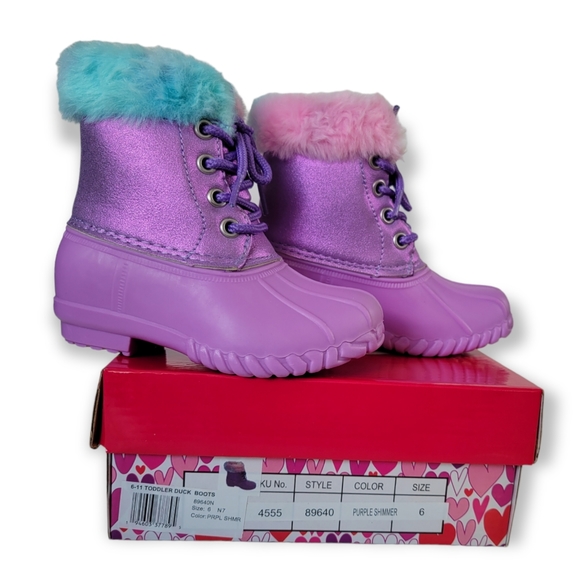 Josmo Purple & Teal Shimmer Duck Boot Toddler 6 - Picture 5 of 5